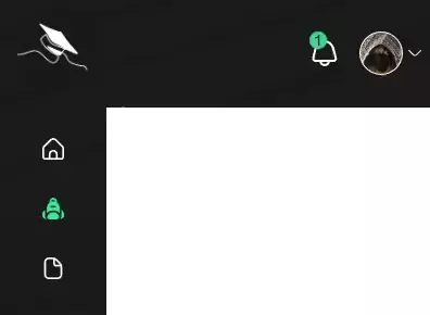 Mobile responsive navbar with notifications and user dropdown.
